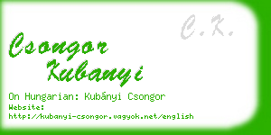 csongor kubanyi business card