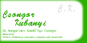 csongor kubanyi business card